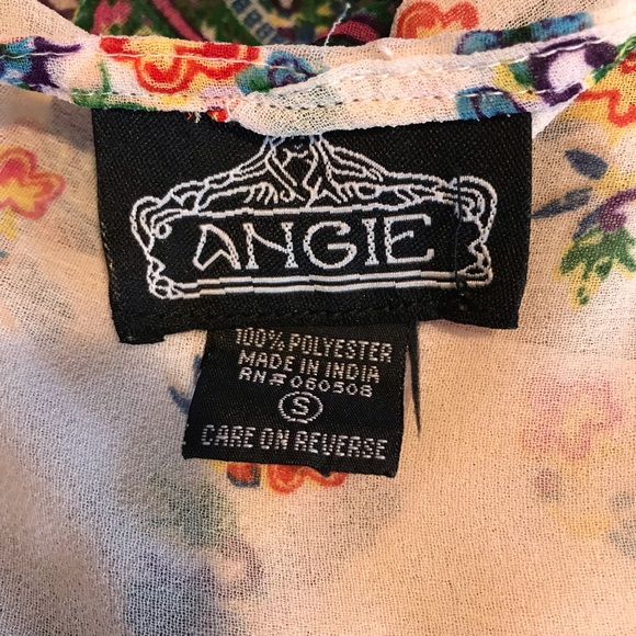 SOLD|Angie Floral Kimono Sheer Boho Cream & Green - Picture 6 of 6